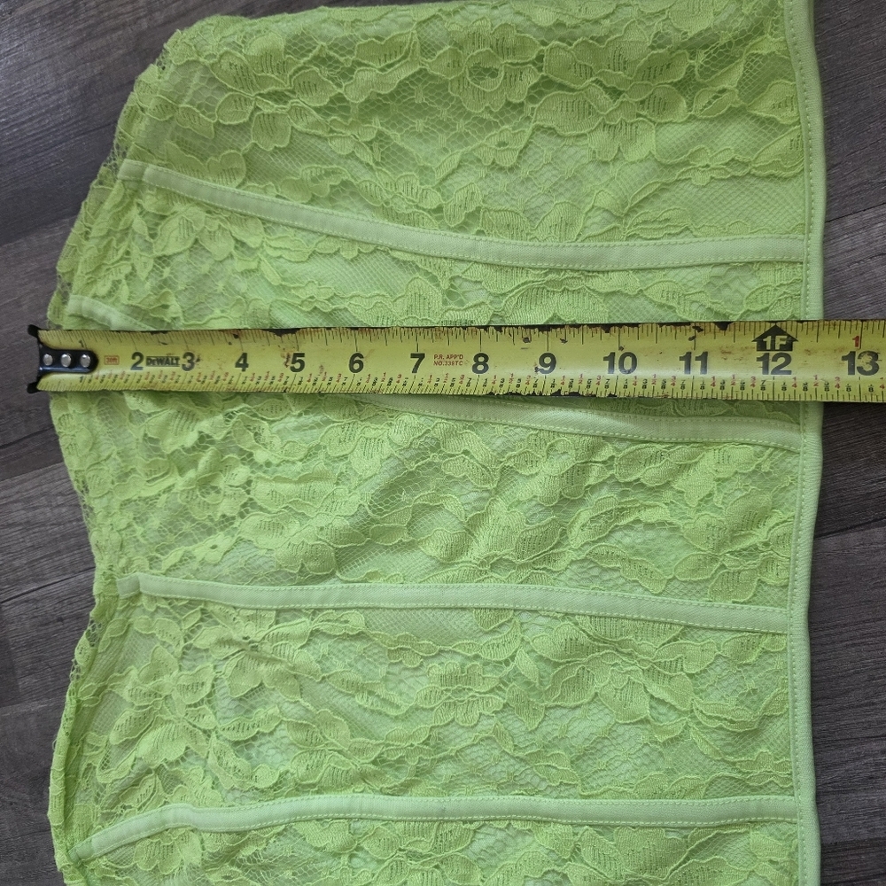 Nwot SOMETHING NEW lime Green Bustier Top Corset Lace Tube XL Mc Queen Y2k New - Picture 10 of 10